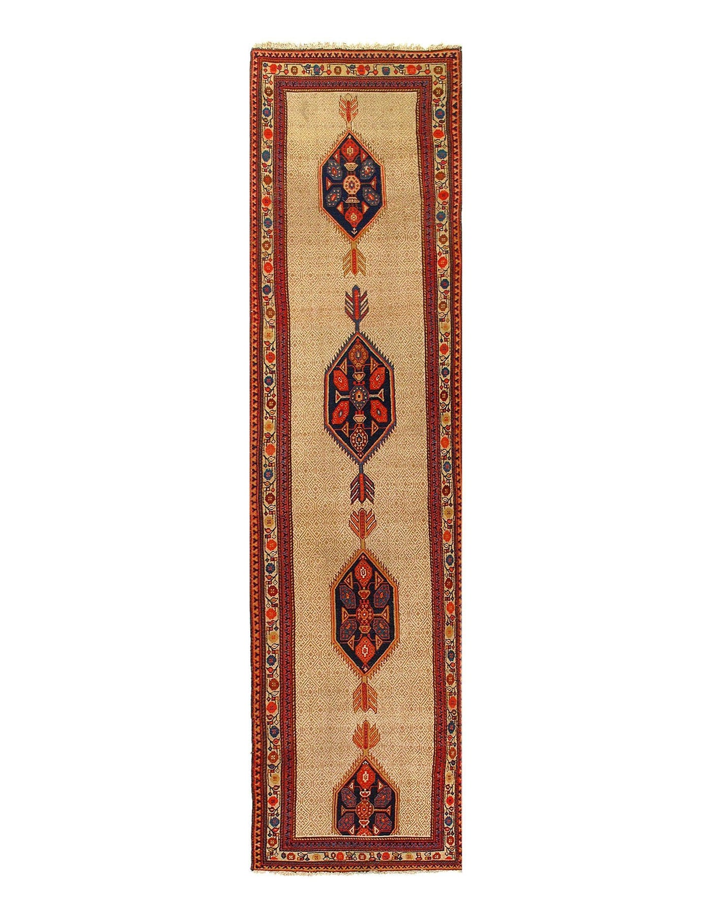 Canvello Fine Hand Knotted Outdoor Runner Rug - 3'4'' X 14'