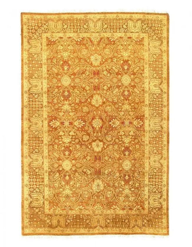 Canvello Fine Hand Knotted Pak Silkroad Tabriz Design Rug - 6'1'' X 9'3'' - Canvello