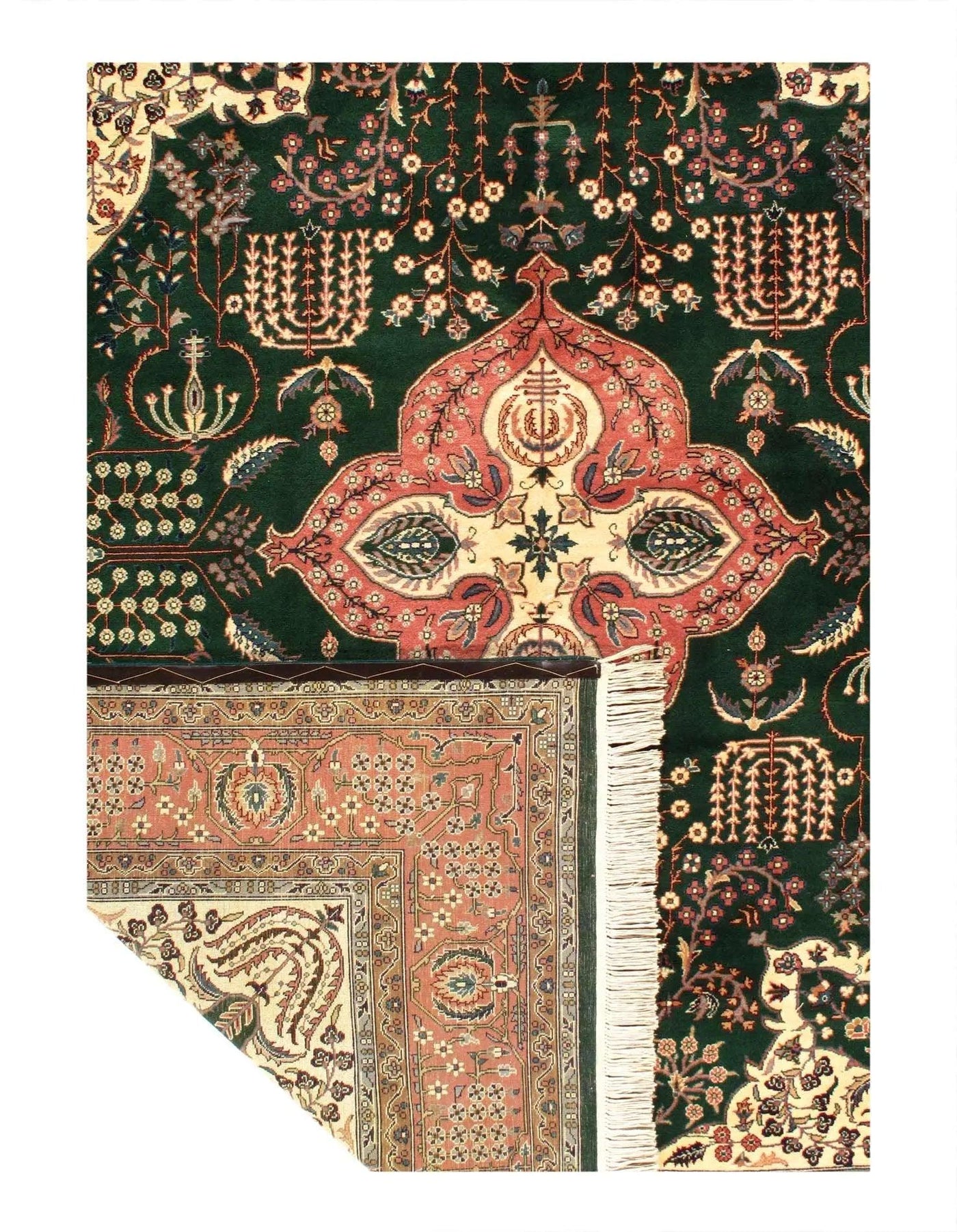 Canvello Fine Hand Knotted Pak Tabriz Design Rug - 8'1'' X 10'1'' - Canvello