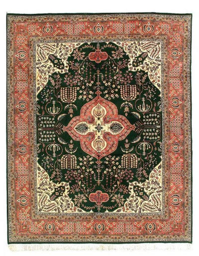 Canvello Fine Hand Knotted Pak Tabriz Design Rug - 8'1'' X 10'1'' - Canvello