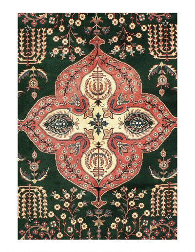 Canvello Fine Hand Knotted Pak Tabriz Design Rug - 8'1'' X 10'1'' - Canvello