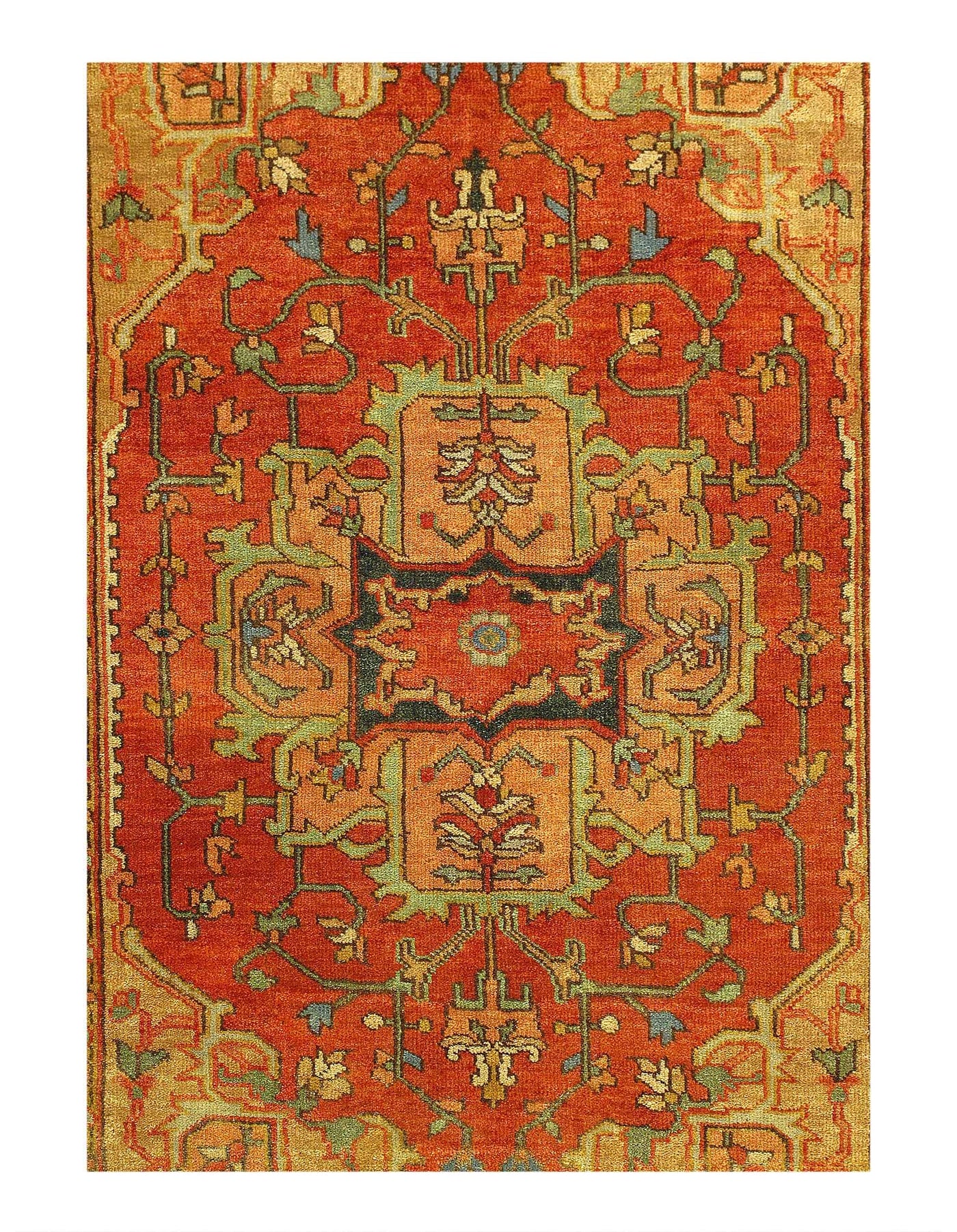 Canvello Fine Hand Knotted Persain Serapi Design Rug - 3'9'' X 5'11'' - Canvello