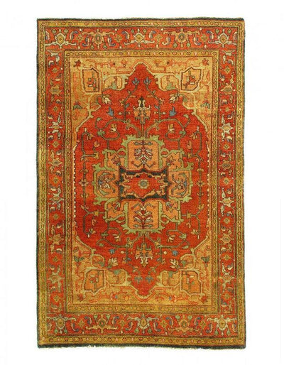 Canvello Fine Hand Knotted Persain Serapi Design Rug - 3'9'' X 5'11'' - Canvello