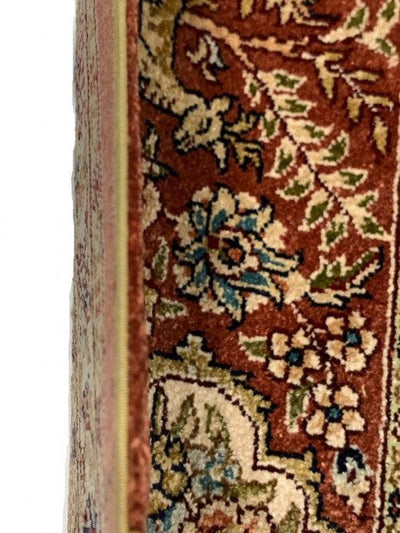 Canvello Fine Hand Knotted pure silk Chinese qum 4'7'' X 6'6'' - Canvello