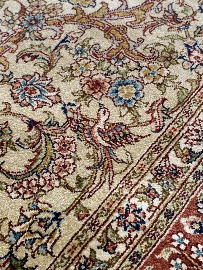 Canvello Fine Hand Knotted pure silk Chinese qum 4'7'' X 6'6'' - Canvello