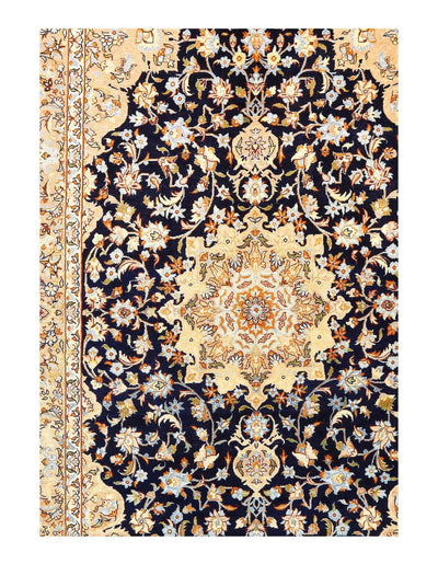 Canvello Fine Hand Knotted Pure silk Qum 2'9'' X 4'4'' - Canvello