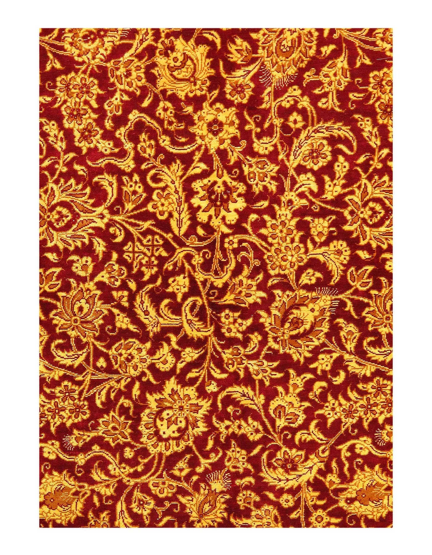 Fine Hand Knotted Pure silk Persian Qum 3'3'' X 4'9''