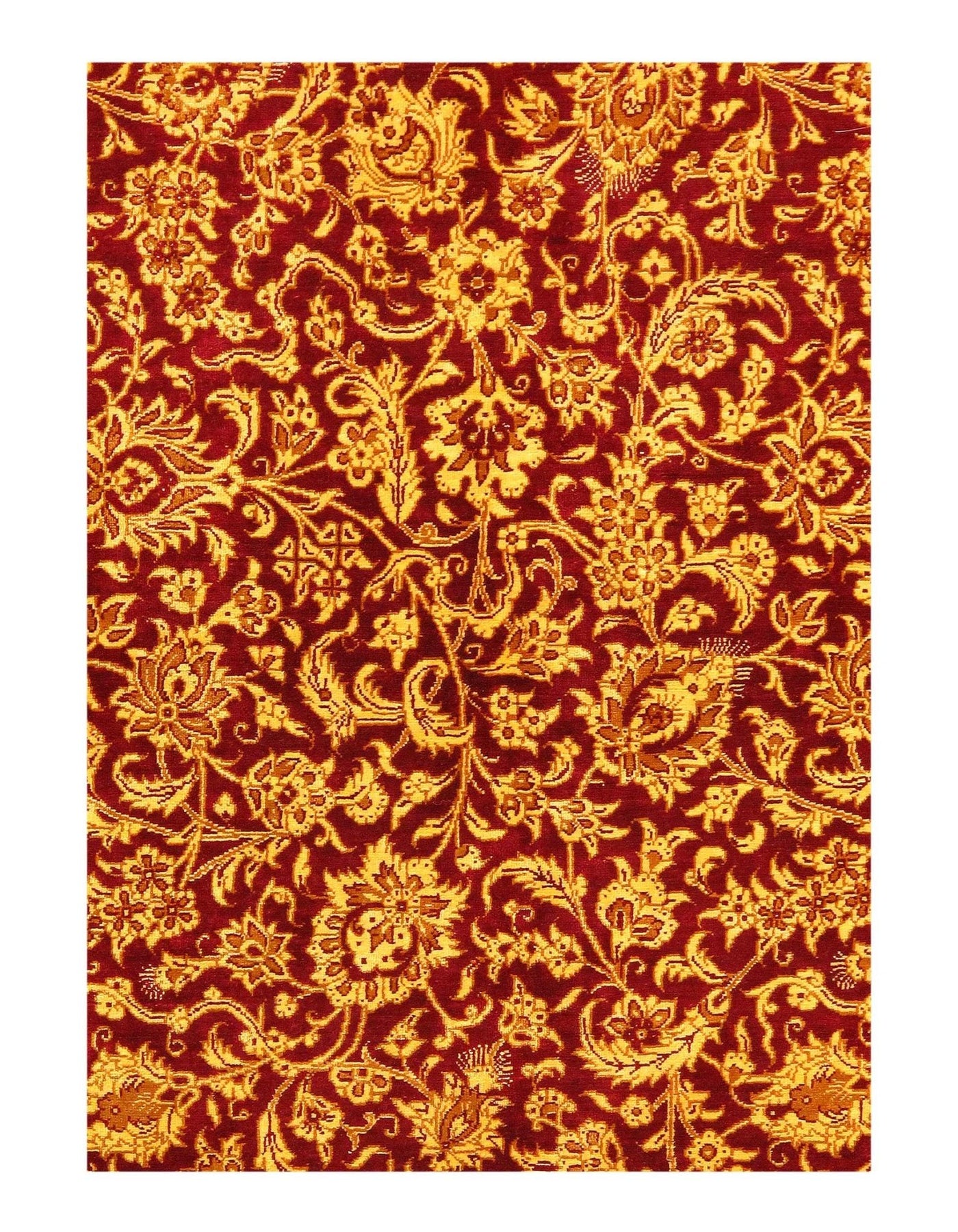 Canvello Fine Hand Knotted Pure silk Silkroad Qum 3'3'' X 4'9'' - Canvello