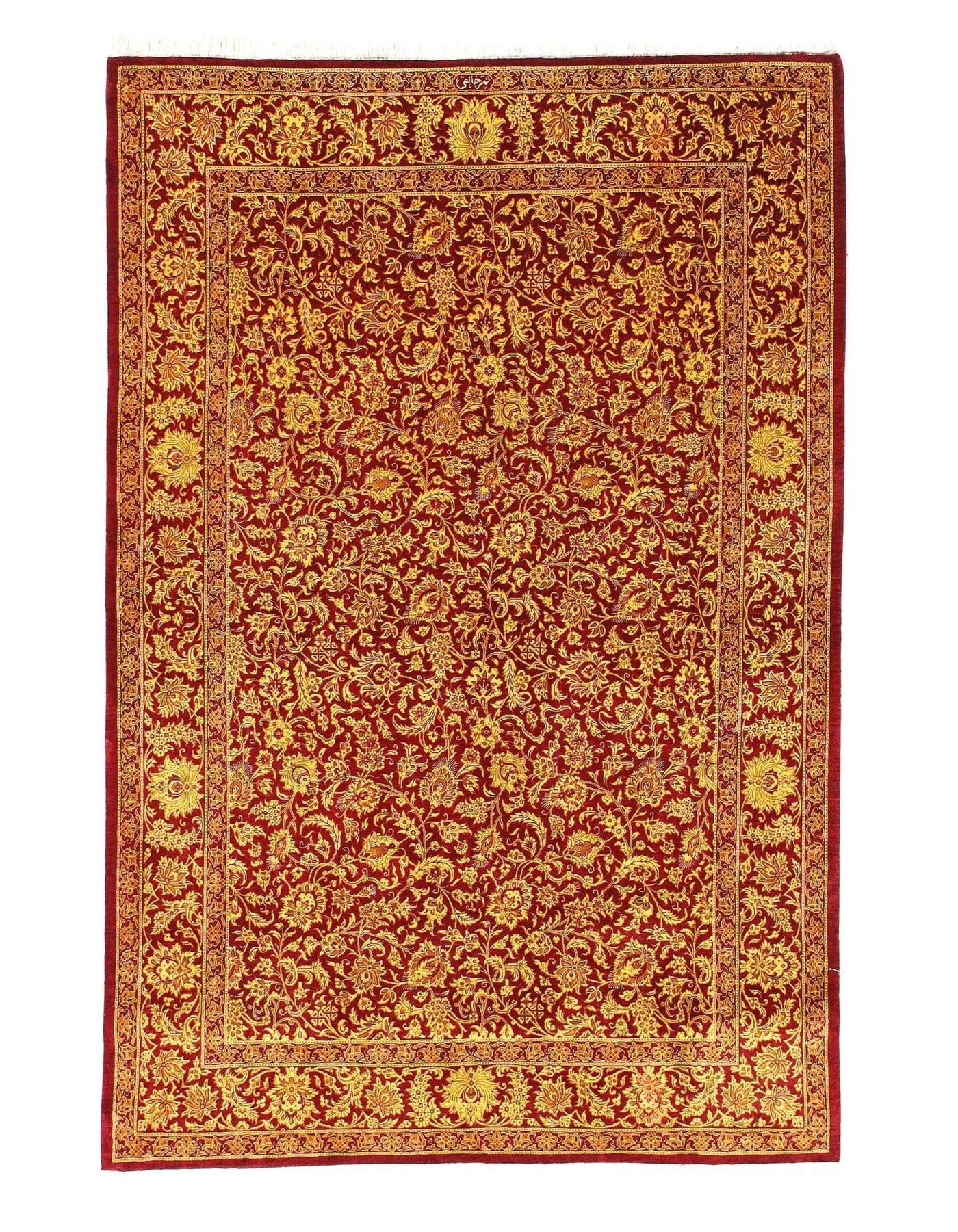 Canvello Fine Hand Knotted Pure silk Silkroad Qum 3'3'' X 4'9'' - Canvello