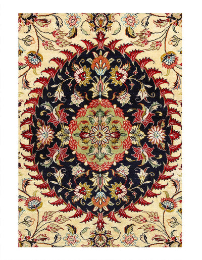 Canvello Fine Hand Knotted Pure silk Silkroad Qum - 3'4'' X 4'11'' - Canvello