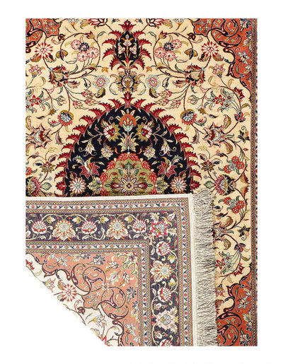 Canvello Fine Hand Knotted Pure silk Silkroad Qum - 3'4'' X 4'11'' - Canvello