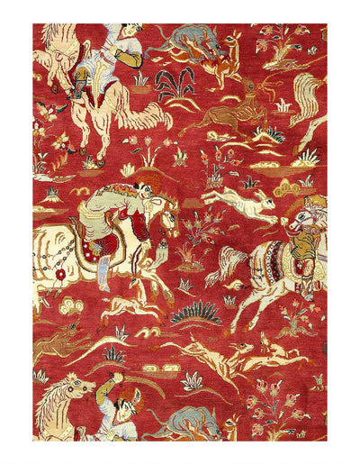 Canvello Fine Hand Knotted Pure silk Silkroad Qum Rug - 4'6'' X 6'7'' - Canvello