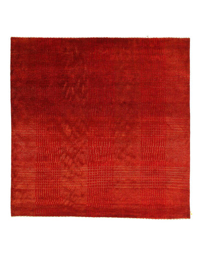 Canvello Fine Hand Knotted Red Area Rug - 6'6'' X 6'6''