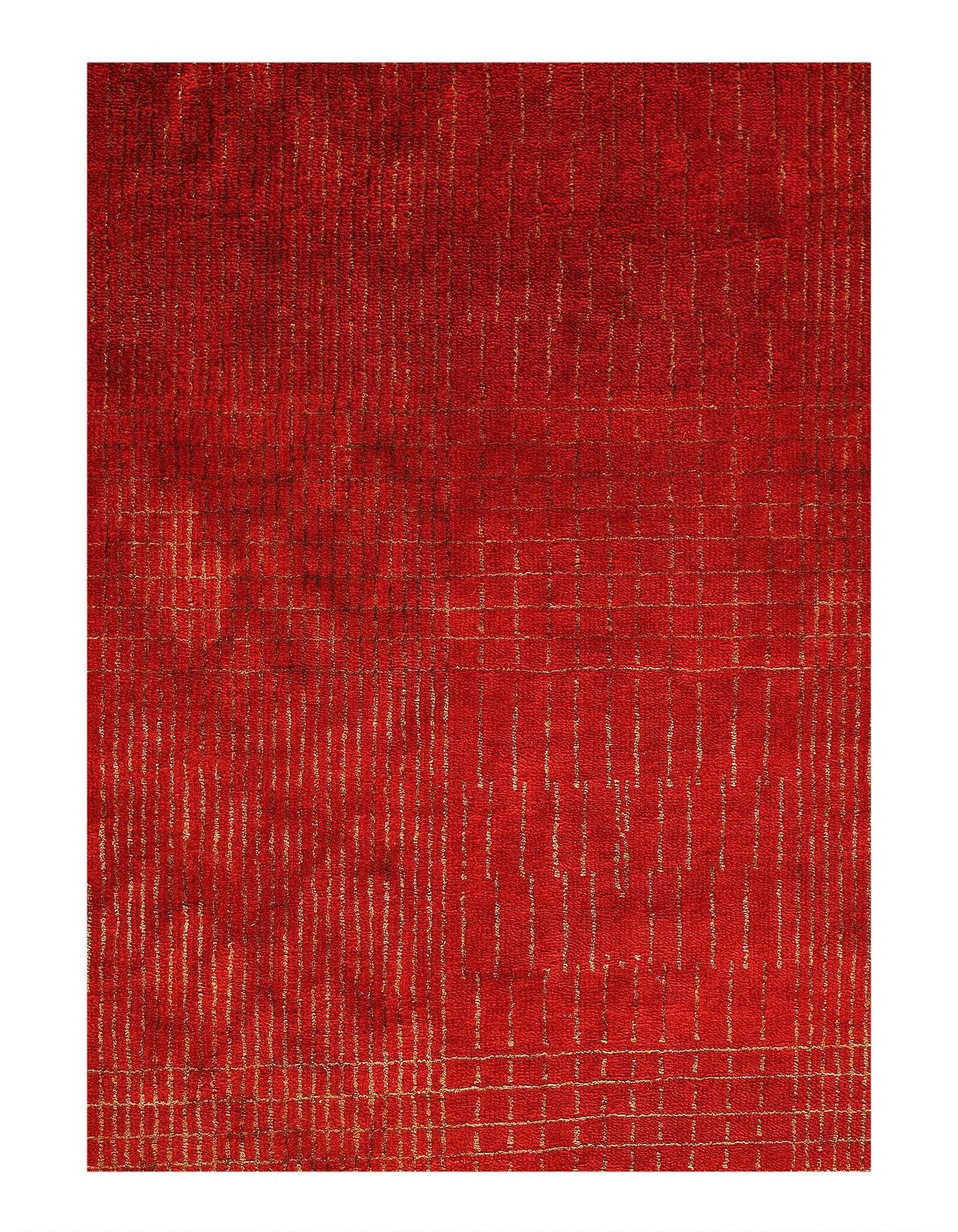 Canvello Fine Hand Knotted Red Area Rug - 6'6'' X 6'6'' - Canvello