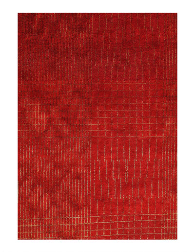 Canvello Fine Hand Knotted Red Area Rug - 6'6'' X 6'6'' - Canvello