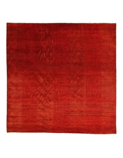 Canvello Fine Hand Knotted Red Area Rug - 6'6'' X 6'6'' - Canvello