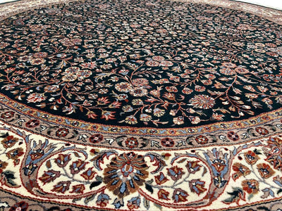 Canvello Fine Hand Knotted round Agra Round Rug - 8'2'' X 8'2''