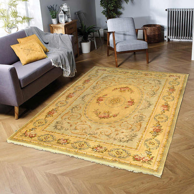 Canvello Fine Hand Knotted Savonnerie Rug - 5'11'' X 8'11'' - Canvello