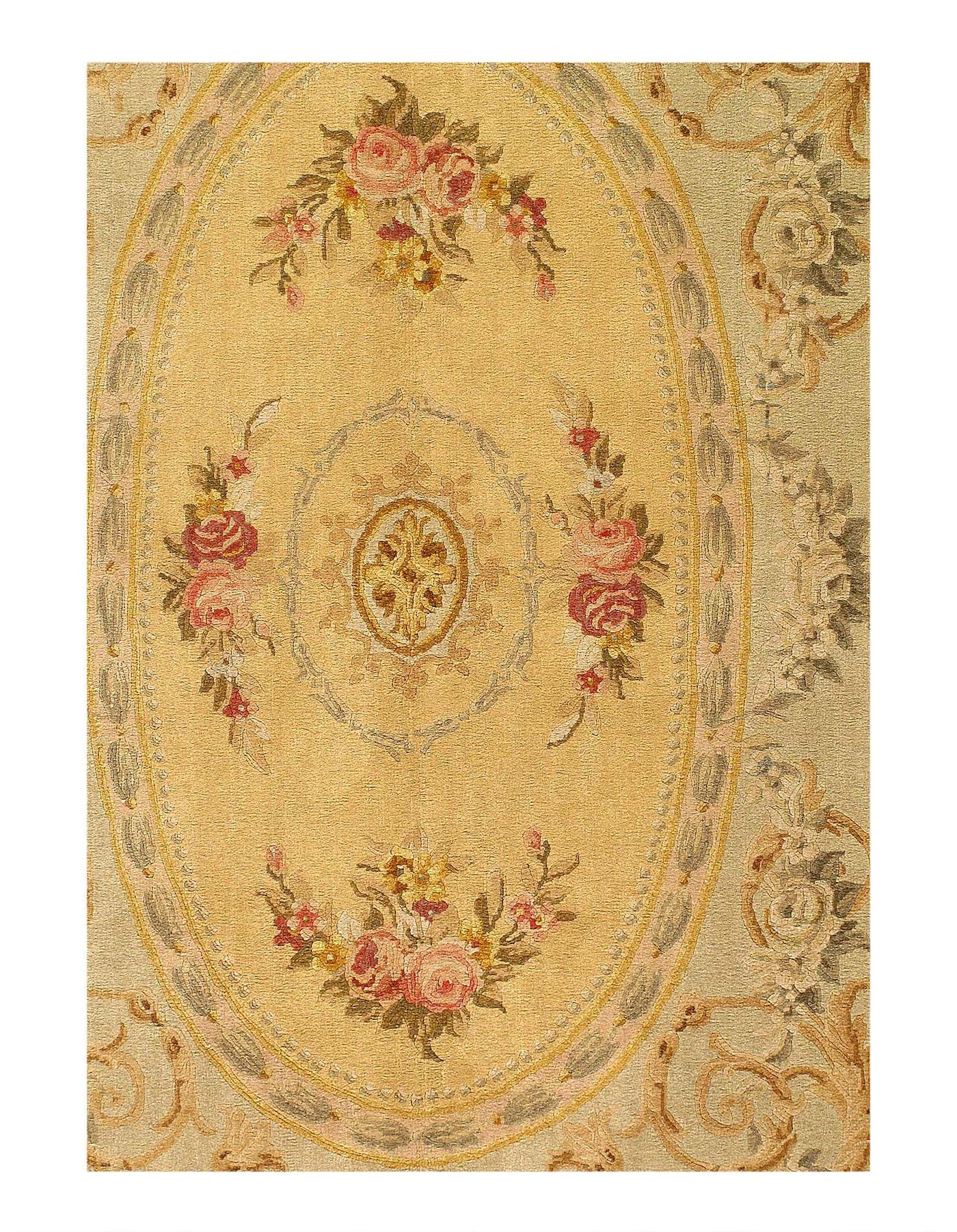 Canvello Fine Hand Knotted Savonnerie Rug - 5'11'' X 8'11'' - Canvello