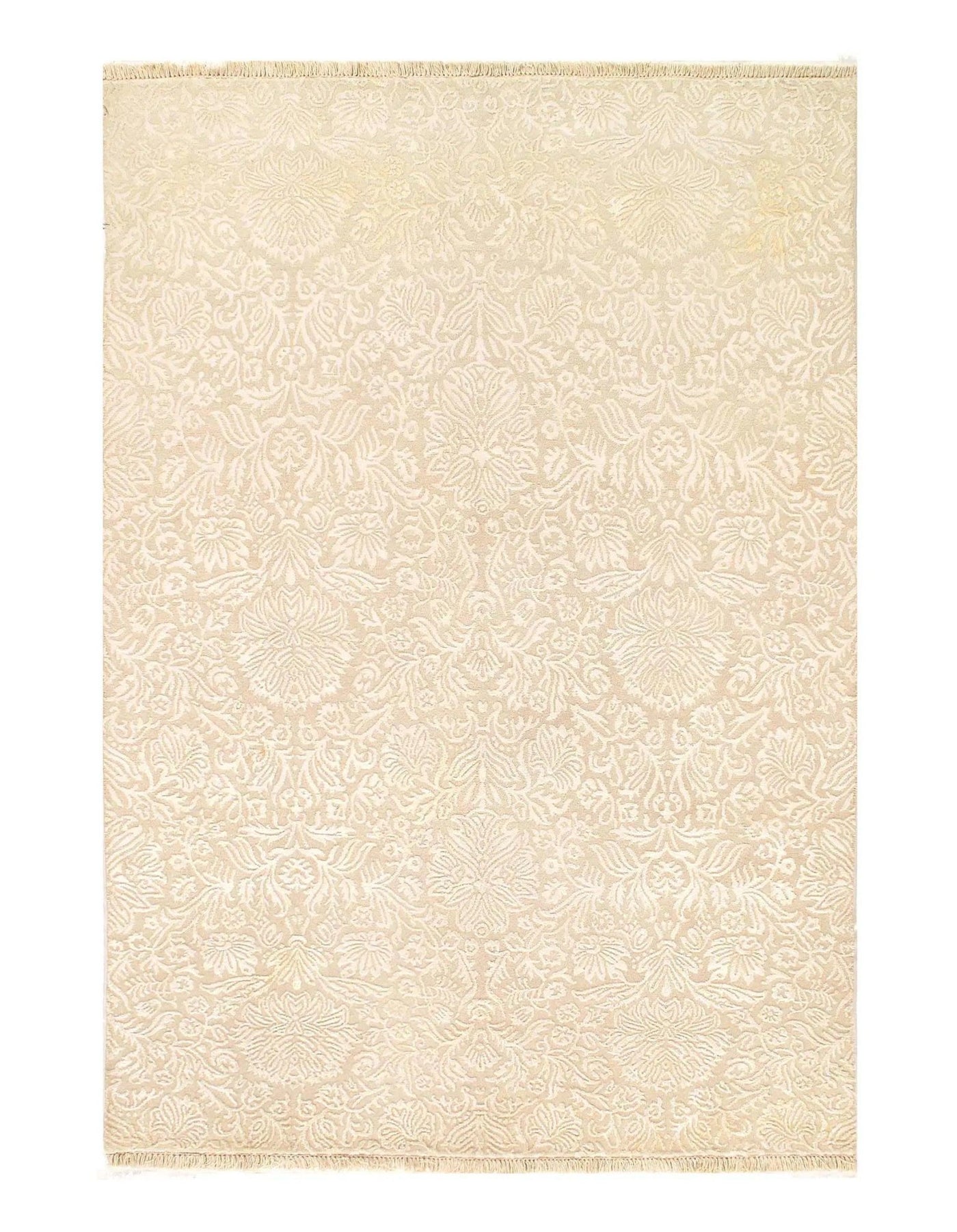 Canvello Fine Hand Knotted Silk and Wool Area Rug - 5'6" x 7'11" - Canvello