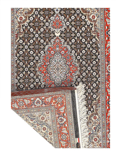 Canvello Fine Hand Knotted Silk & wool Persian Isfahan Rug - 3'4'' X 5'4''