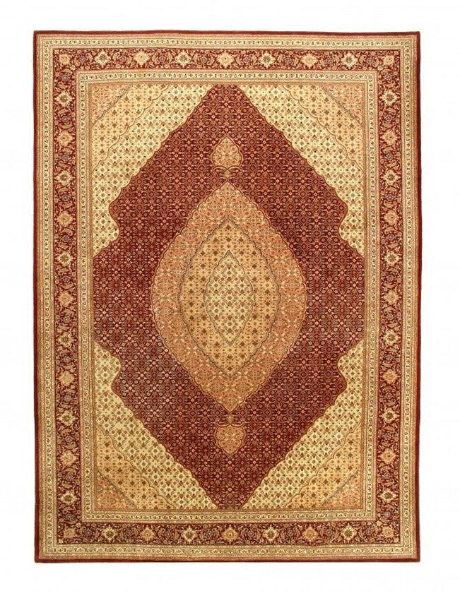 Fine Hand Knotted silk & wool Persian Tabriz design 10' X 14'
