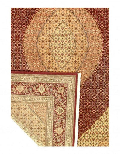 Fine Hand Knotted silk & wool Persian Tabriz design 10' X 14'