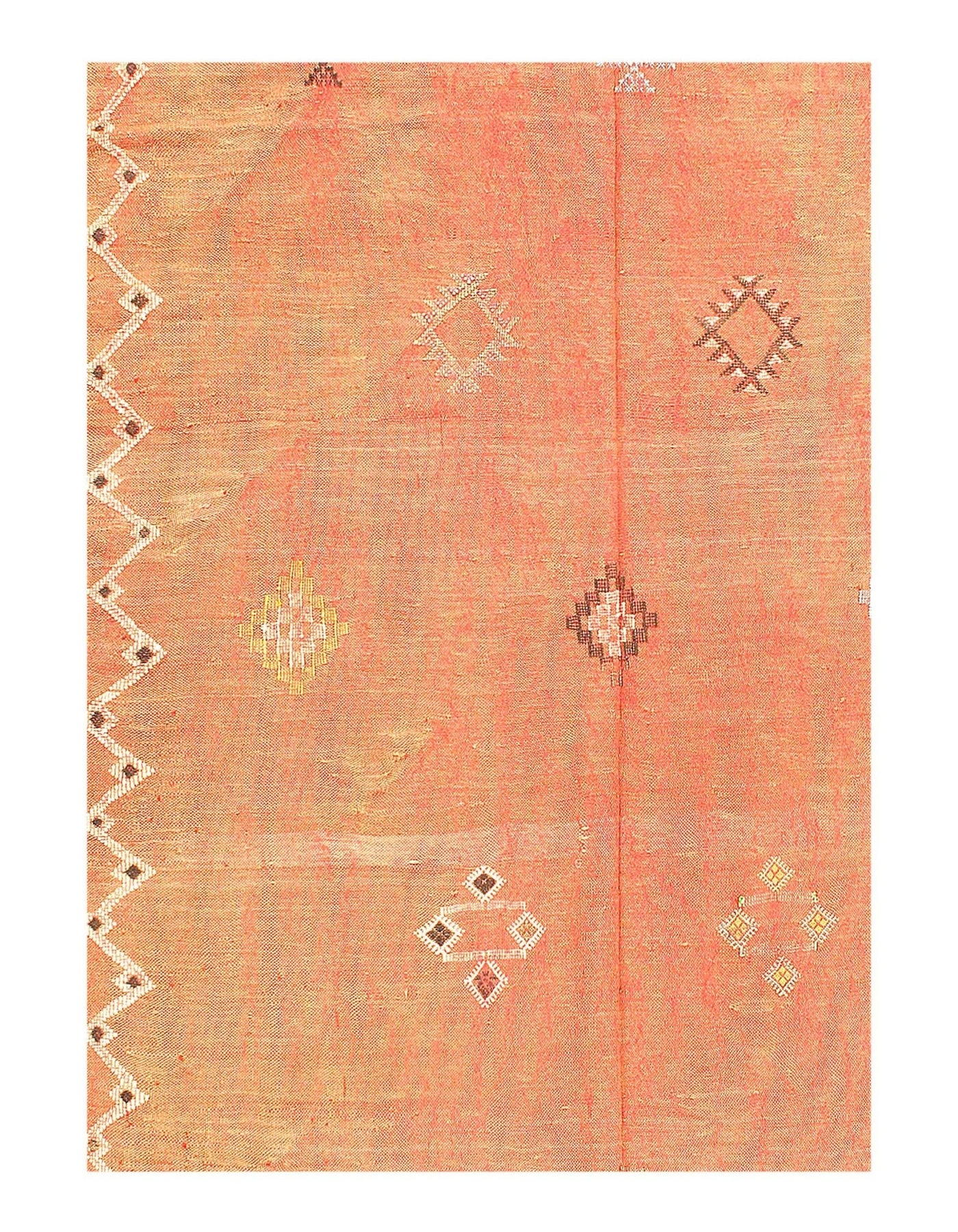 Canvello Fine Hand Knotted silk & wool Flat Weave Moroccan 4'5'' X 7'1'' - Canvello