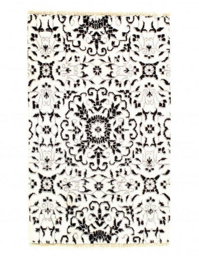 Canvello Fine Hand Knotted Silk & wool Modern Rug 3'1'' X 4'11'' - Canvello