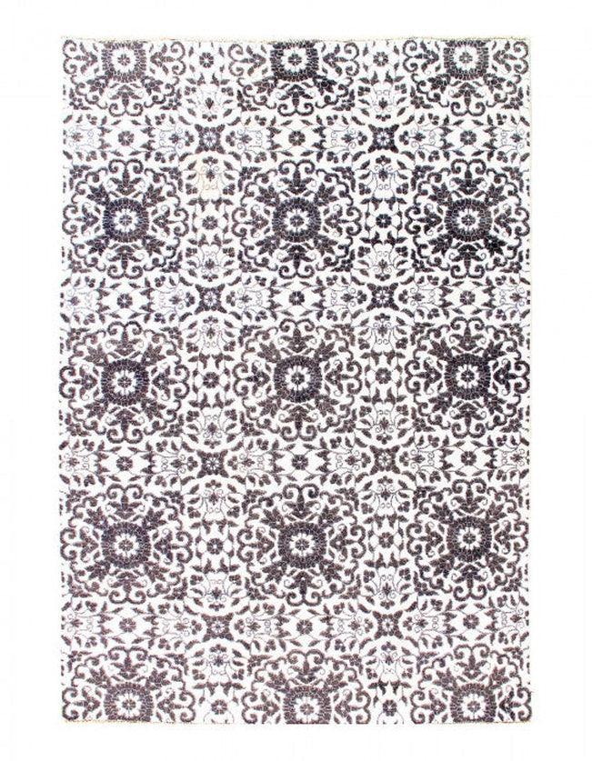 Canvello Fine Hand Knotted Silk & Wool Modern Rug - 6' X 9' - Canvello