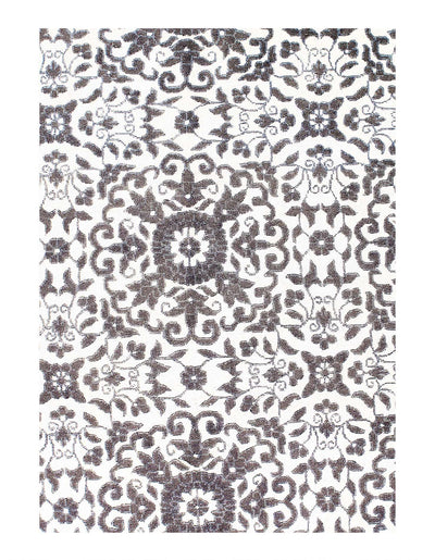 Canvello Fine Hand Knotted Silk & Wool Modern Rug - 6' X 9' - Canvello