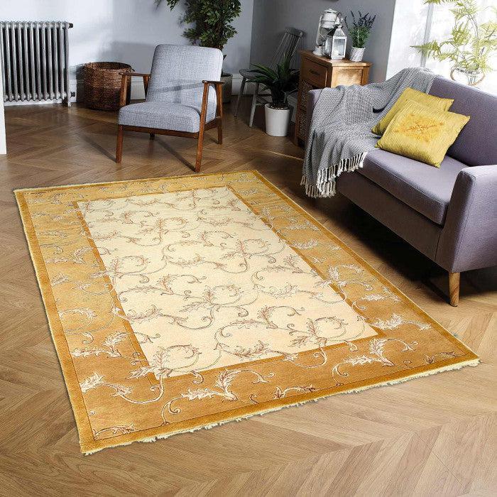 Canvello Fine Hand Knotted silk & wool Modern rug 6'3'' X 9'5'' - Canvello