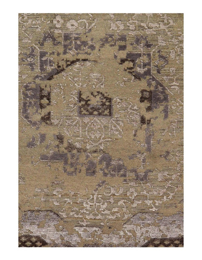 Canvello Fine hand Knotted silk & wool Modern Rug - 8'x10' - Canvello