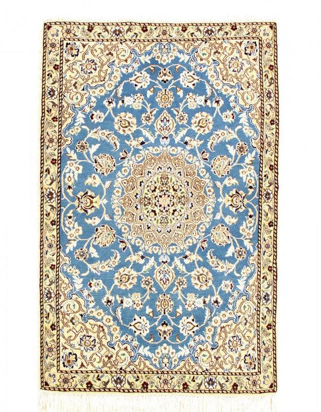 Canvello Fine Hand Knotted silk & wool Nain Rug - 2'11'' x 4'5'' - Canvello