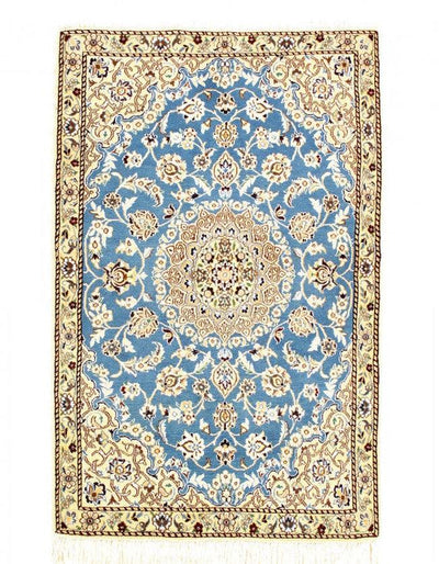 Canvello Fine Hand Knotted silk & wool Nain Rug - 2'11'' x 4'5'' - Canvello