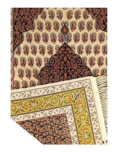 Canvello Fine Hand Knotted Silk & wool Silkroad Isfahan 3'8'' X 5'5'' - Canvello