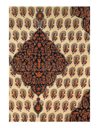 Canvello Fine Hand Knotted Silk & wool Silkroad Isfahan 3'8'' X 5'5'' - Canvello