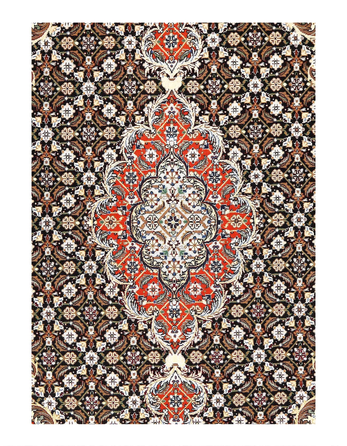 Canvello Fine Hand Knotted Silk & wool Silkroad Isfahan Rug - 3'4'' X 5'4'' - Canvello