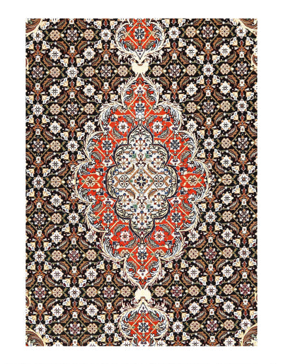 Canvello Fine Hand Knotted Silk & wool Silkroad Isfahan Rug - 3'4'' X 5'4'' - Canvello