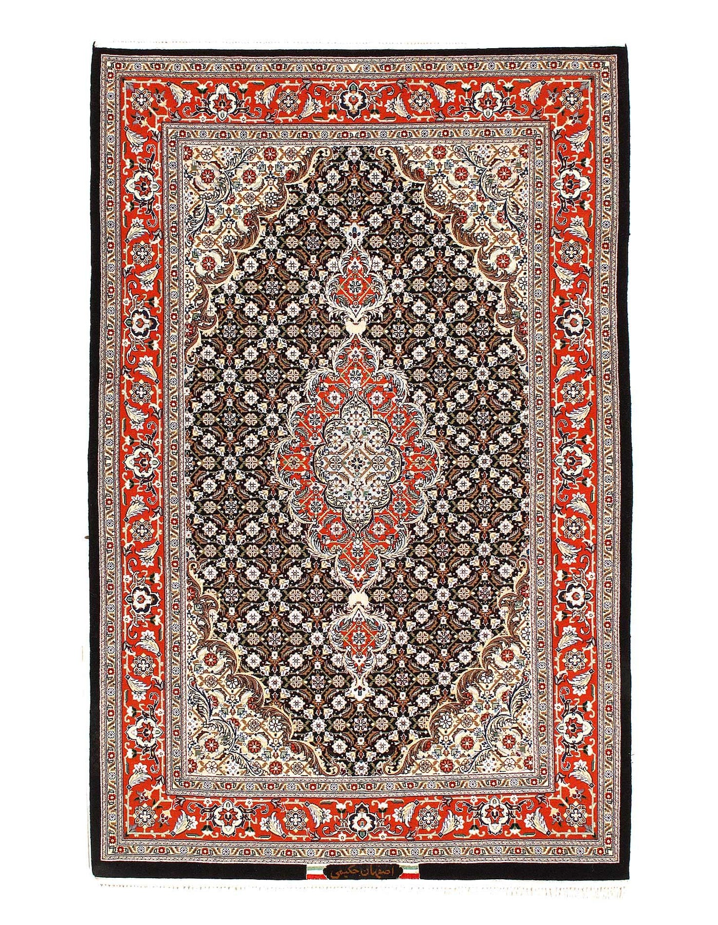 Canvello Fine Hand Knotted Silk & wool Silkroad Isfahan Rug - 3'4'' X 5'4'' - Canvello