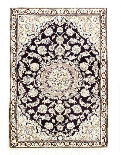 Canvello Fine Hand Knotted Silk & wool Silkroad Nain Rug - 2'11'' X 4'2'' - Canvello