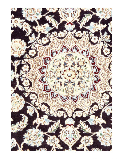 Canvello Fine Hand Knotted Silk & wool Silkroad Nain Rug - 2'11'' X 4'2'' - Canvello