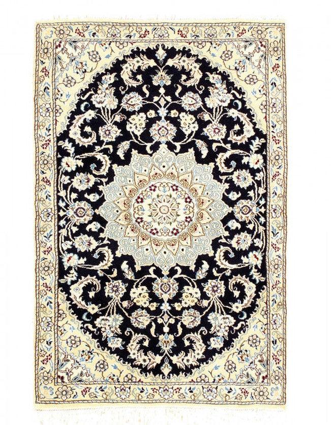 Canvello Fine Hand Knotted Silk & wool Silkroad Nain Rug - 2'11'' X 4'6'' - Canvello