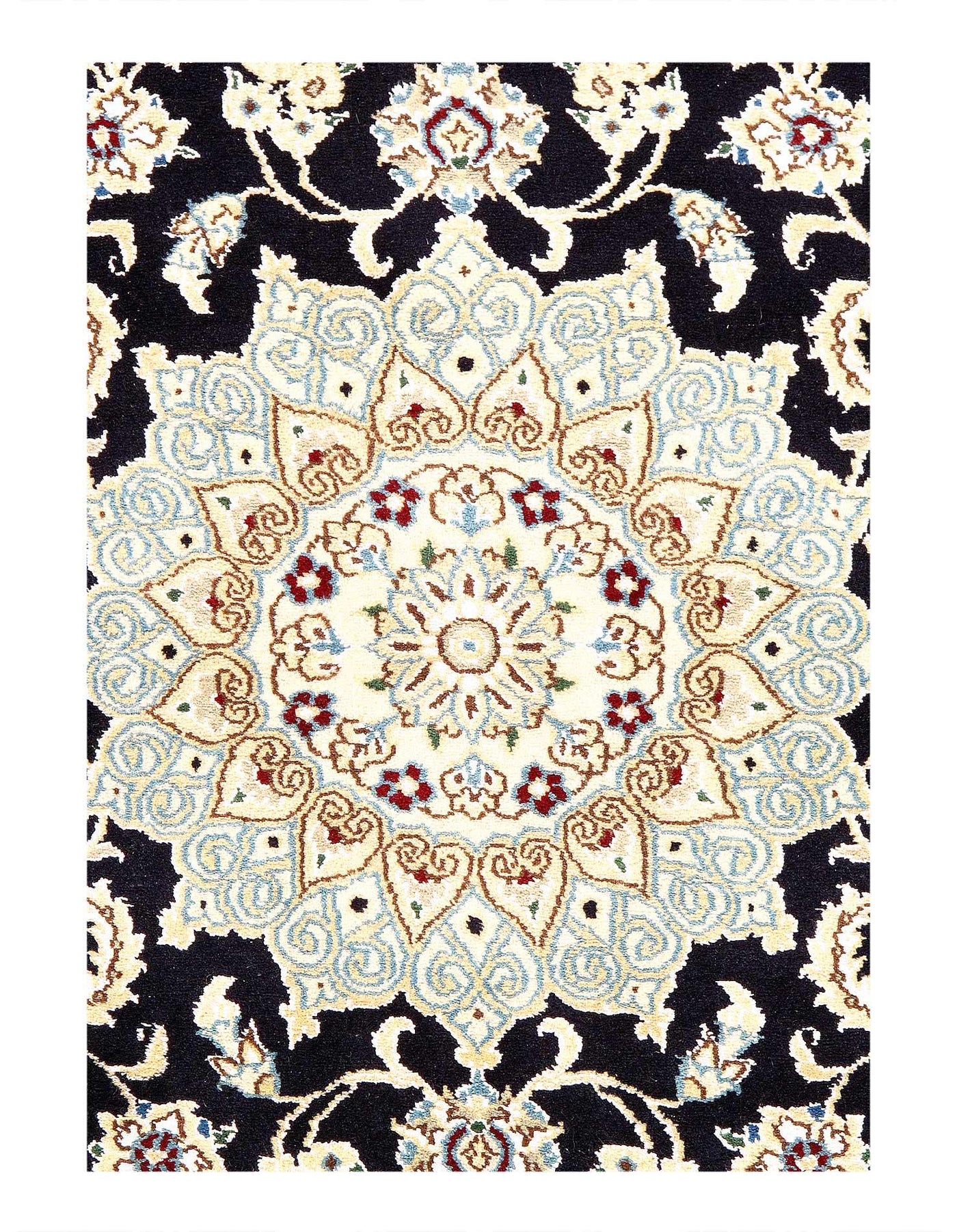 Canvello Fine Hand Knotted Silk & wool Silkroad Nain Rug - 2'11'' X 4'6'' - Canvello