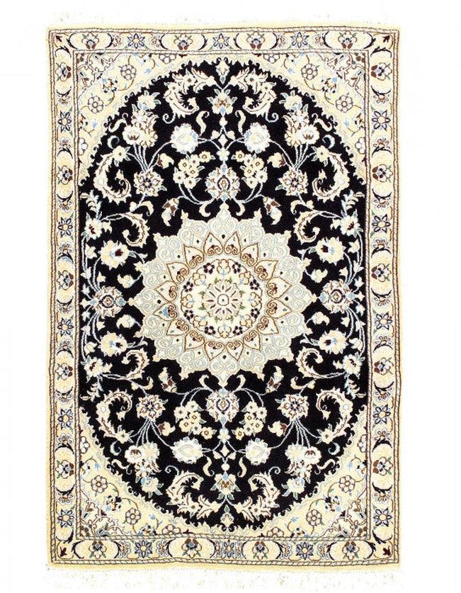 Canvello Fine Hand Knotted Silk & wool Silkroad Nain Rug - 2'11'' X 4'7'' - Canvello