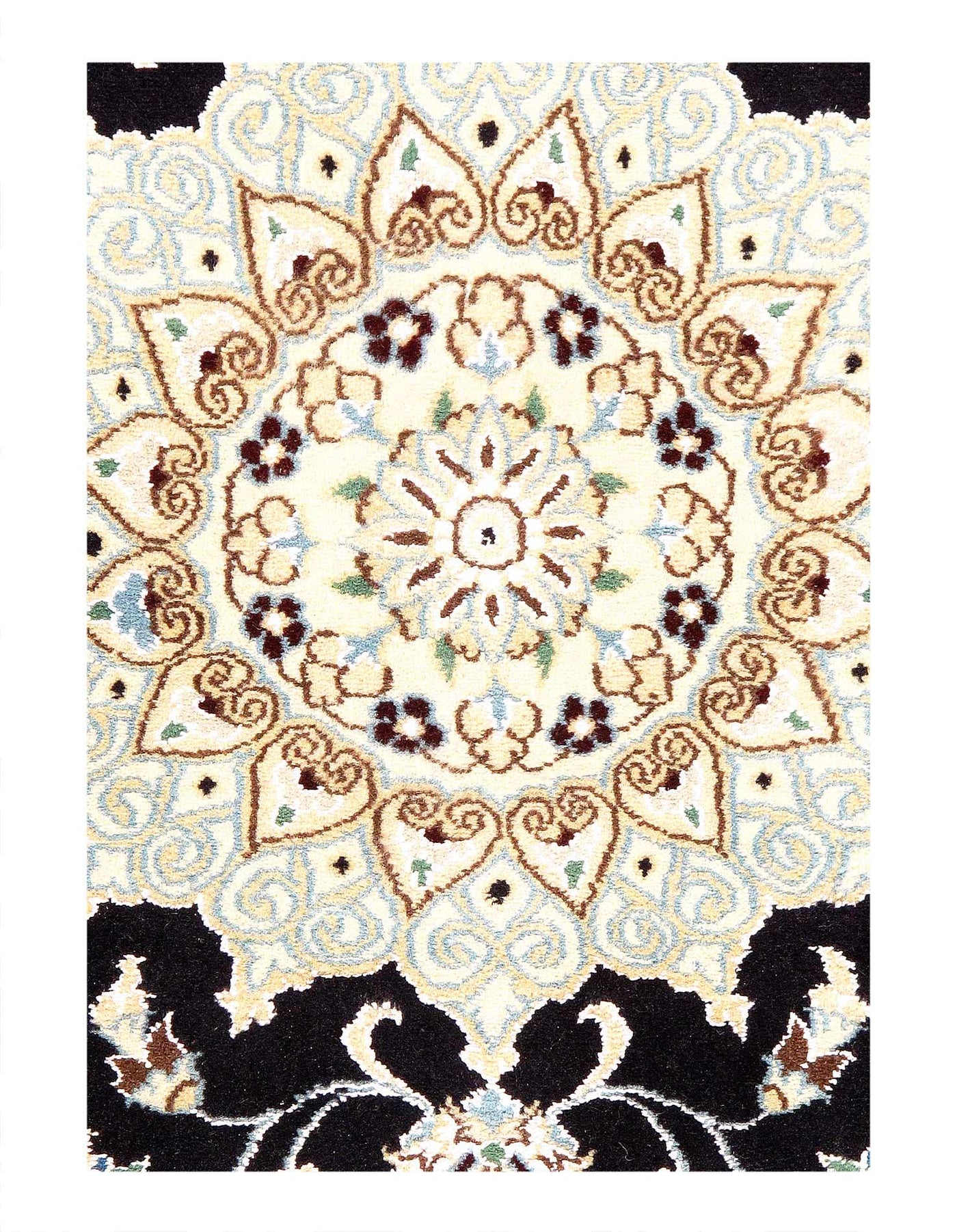 Canvello Fine Hand Knotted Silk & wool Silkroad Nain Rug - 2'11'' X 4'7'' - Canvello