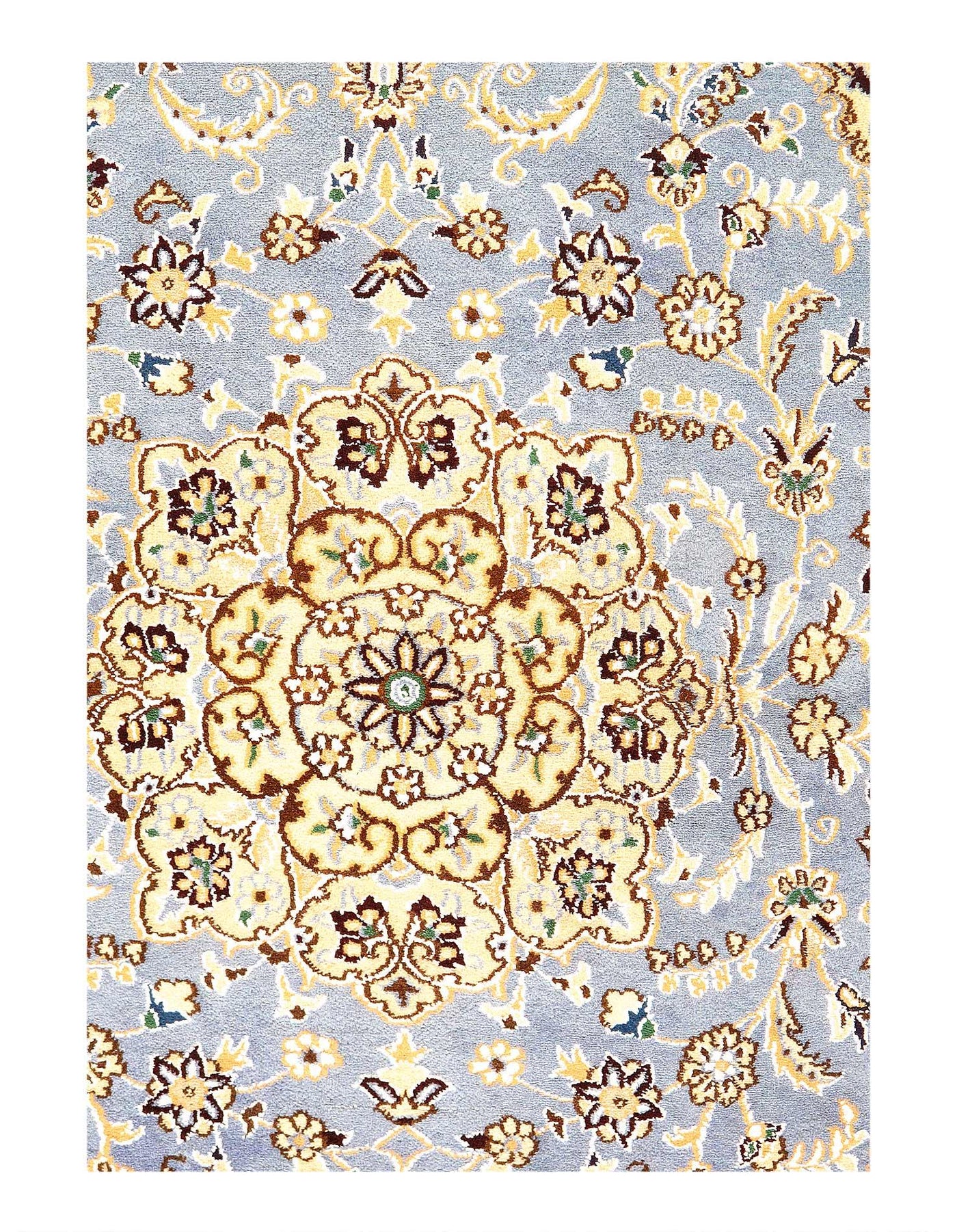 Canvello Fine Hand Knotted Silk & wool Silkroad Nain Rug - 2'11'' X 4'8'' - Canvello