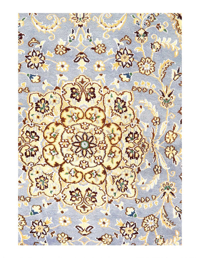 Canvello Fine Hand Knotted Silk & wool Silkroad Nain Rug - 2'11'' X 4'8'' - Canvello