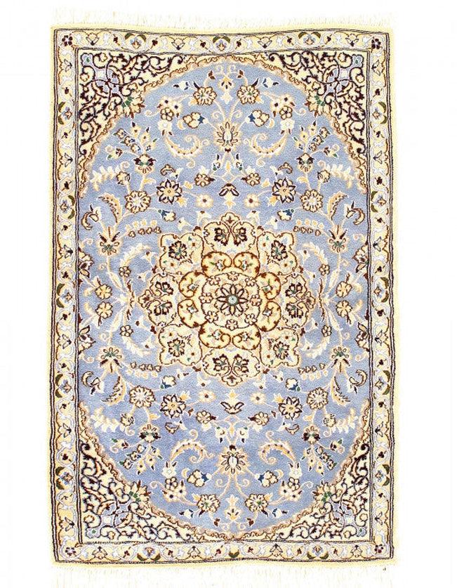 Canvello Fine Hand Knotted Silk & wool Silkroad Nain Rug - 2'11'' X 4'8'' - Canvello