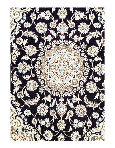 Canvello Fine Hand Knotted Silk & wool Silkroad Nain Rug - 2'11'' X 4'8'' - Canvello